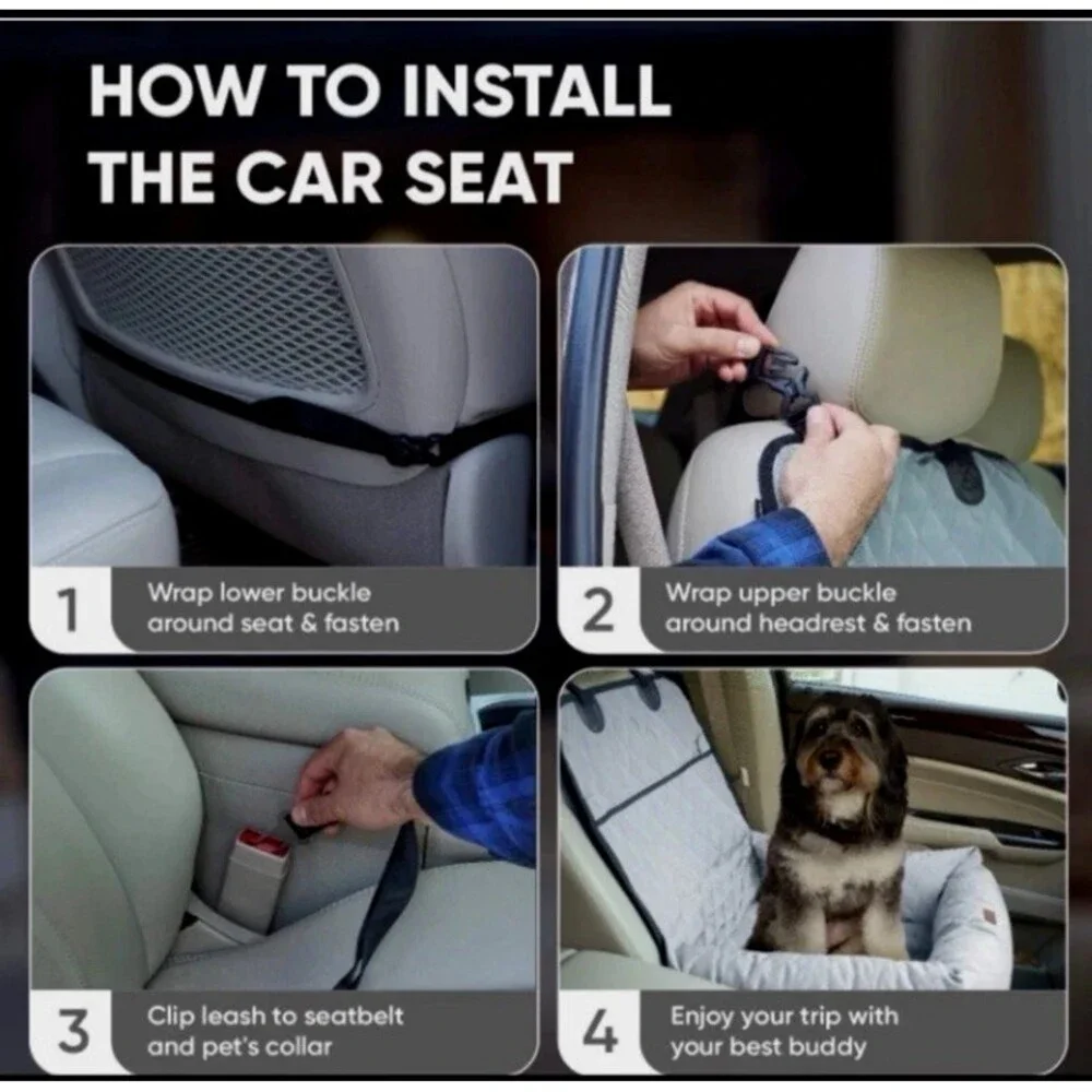 Dog Car Seat Booster 2-in-1 Pet Car seat Indoor Lounge Comfortable Cozy Couch